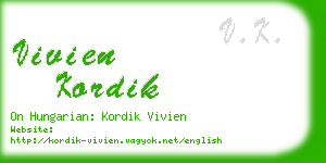 vivien kordik business card